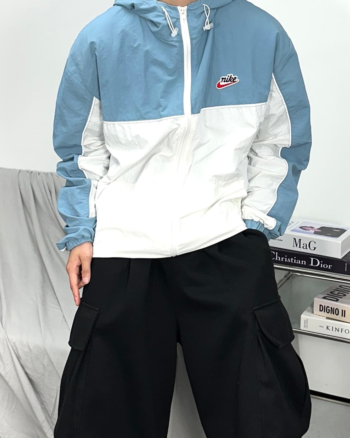 나이키 스카이블루 화이트 바람막이 XL 상품이미지2