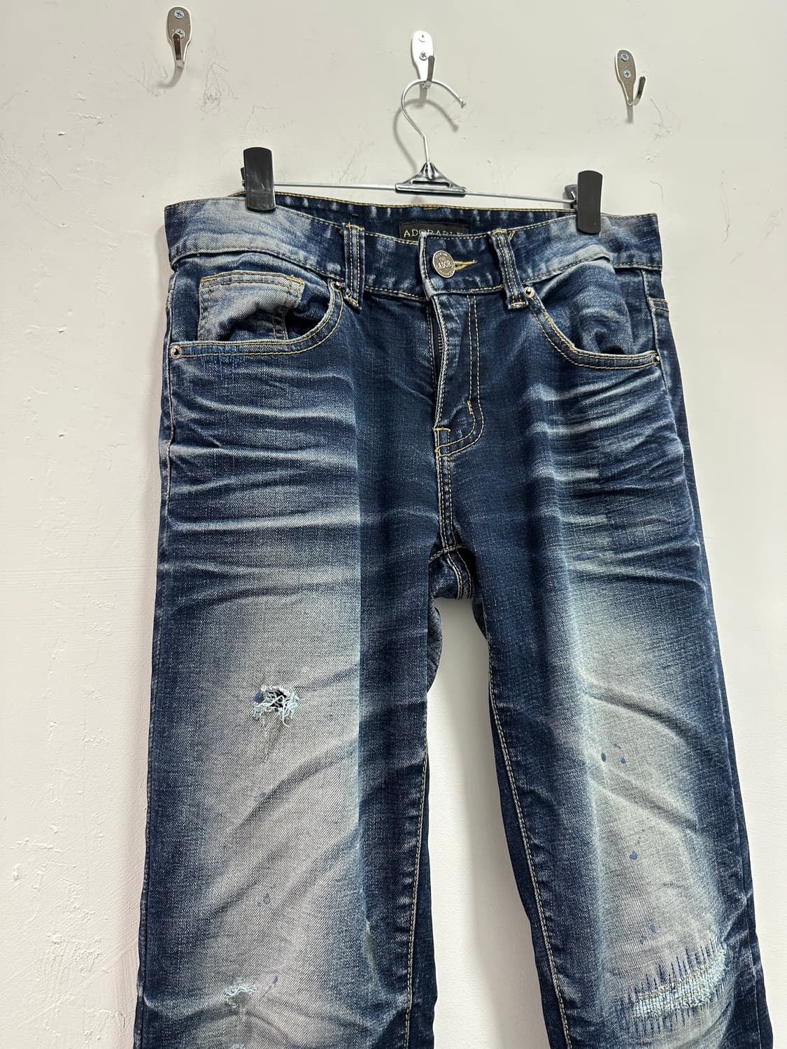 Vintage fade lines washing denim jeans 상품이미지4