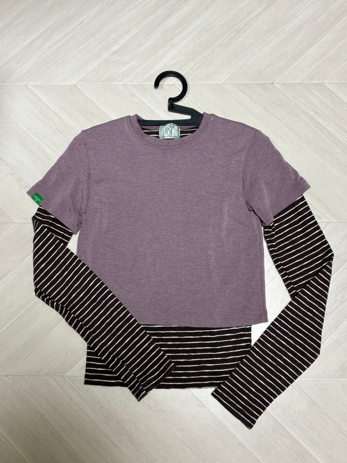 노컨텐츠 스트라이프 레이어드 티셔츠 상품이미지2