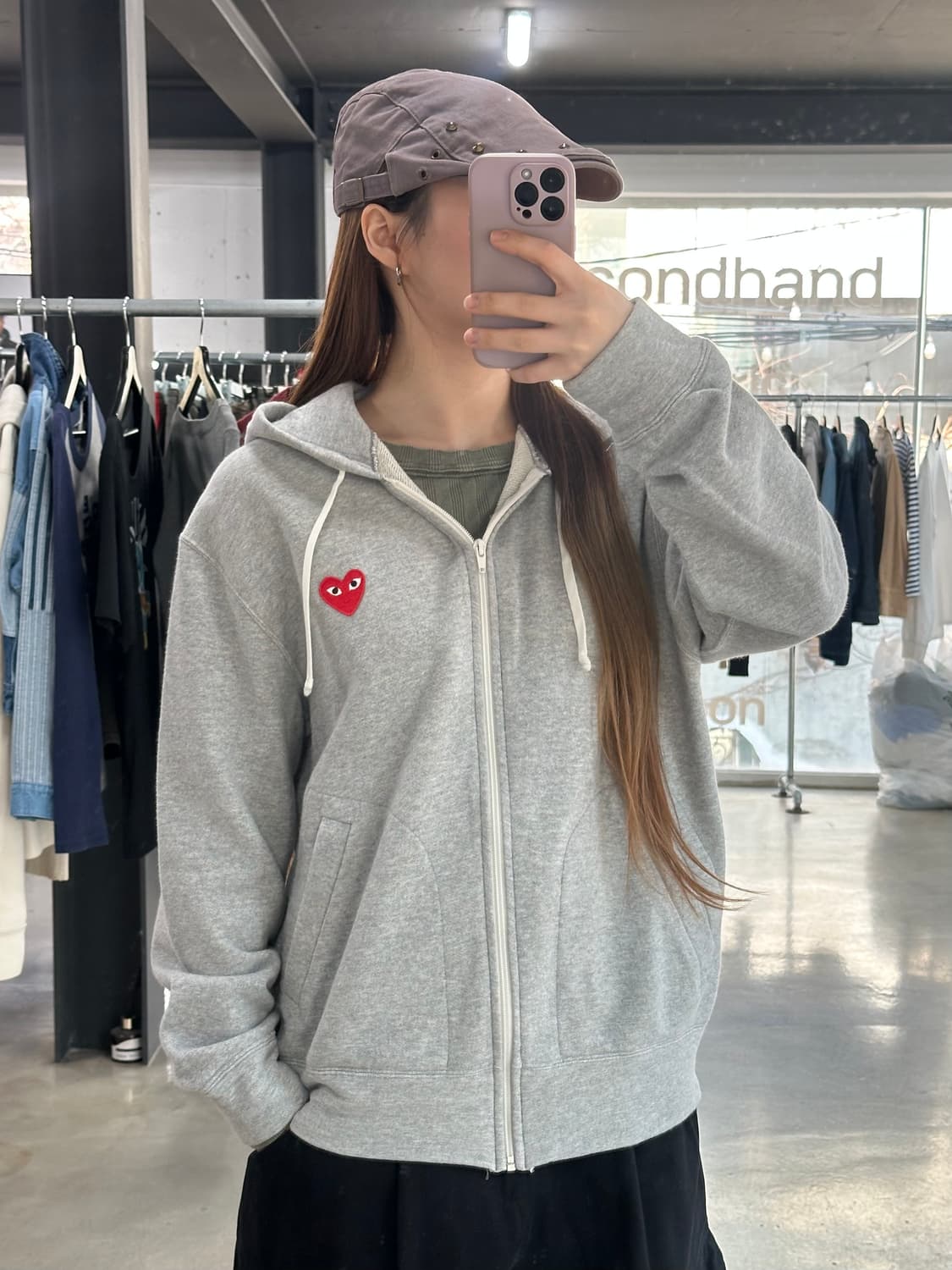 꼼데가르송 하트 후드집업  상품이미지1