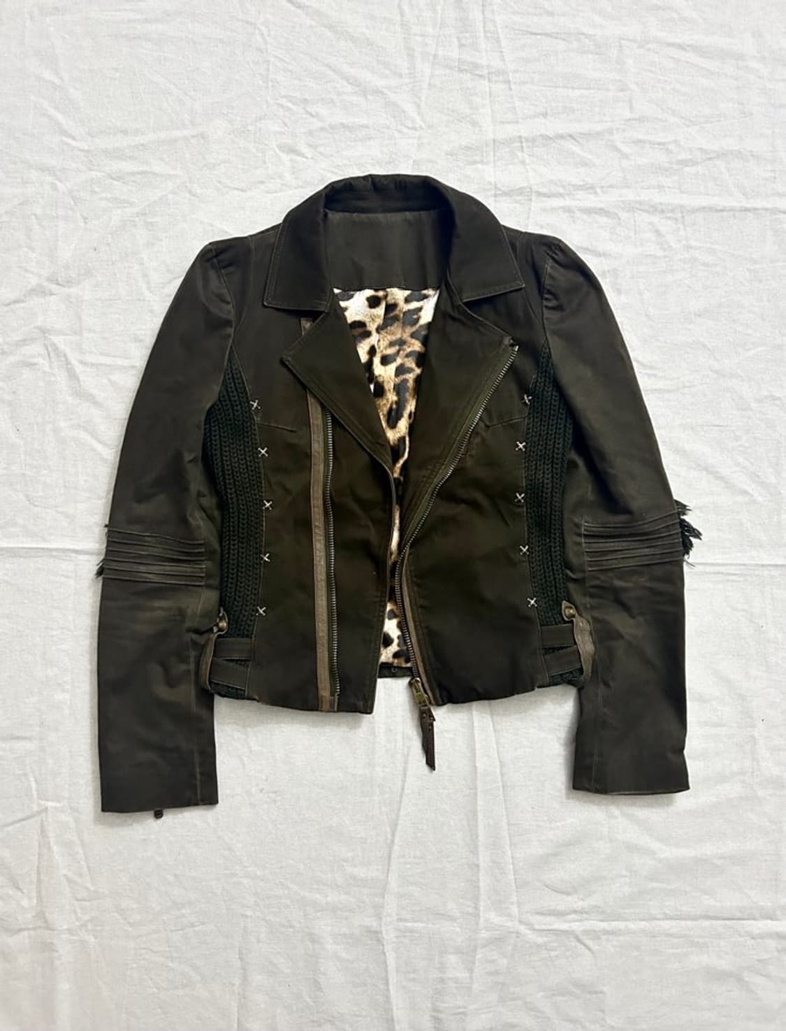 Royal Leather Knit Rider Jacket 상품이미지3