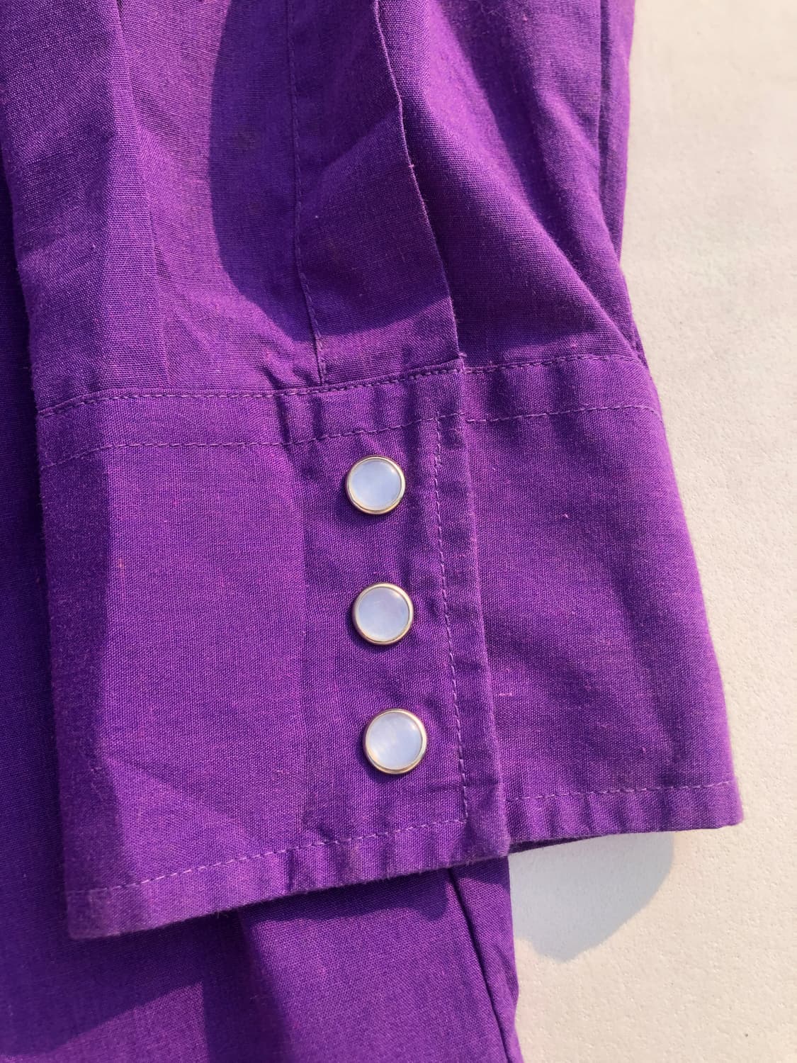 빈티지 보라색 플로럴 자수 웨스턴 셔츠 상품이미지5