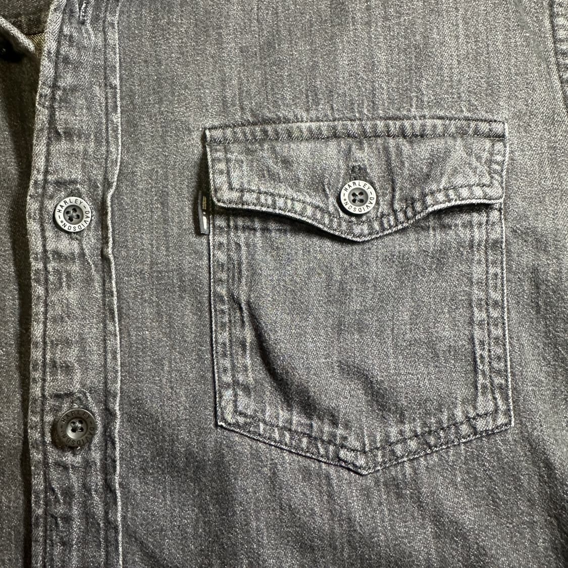 (새상품급) 할리 데이비슨 흑청 데님 셔츠 L 상품이미지6
