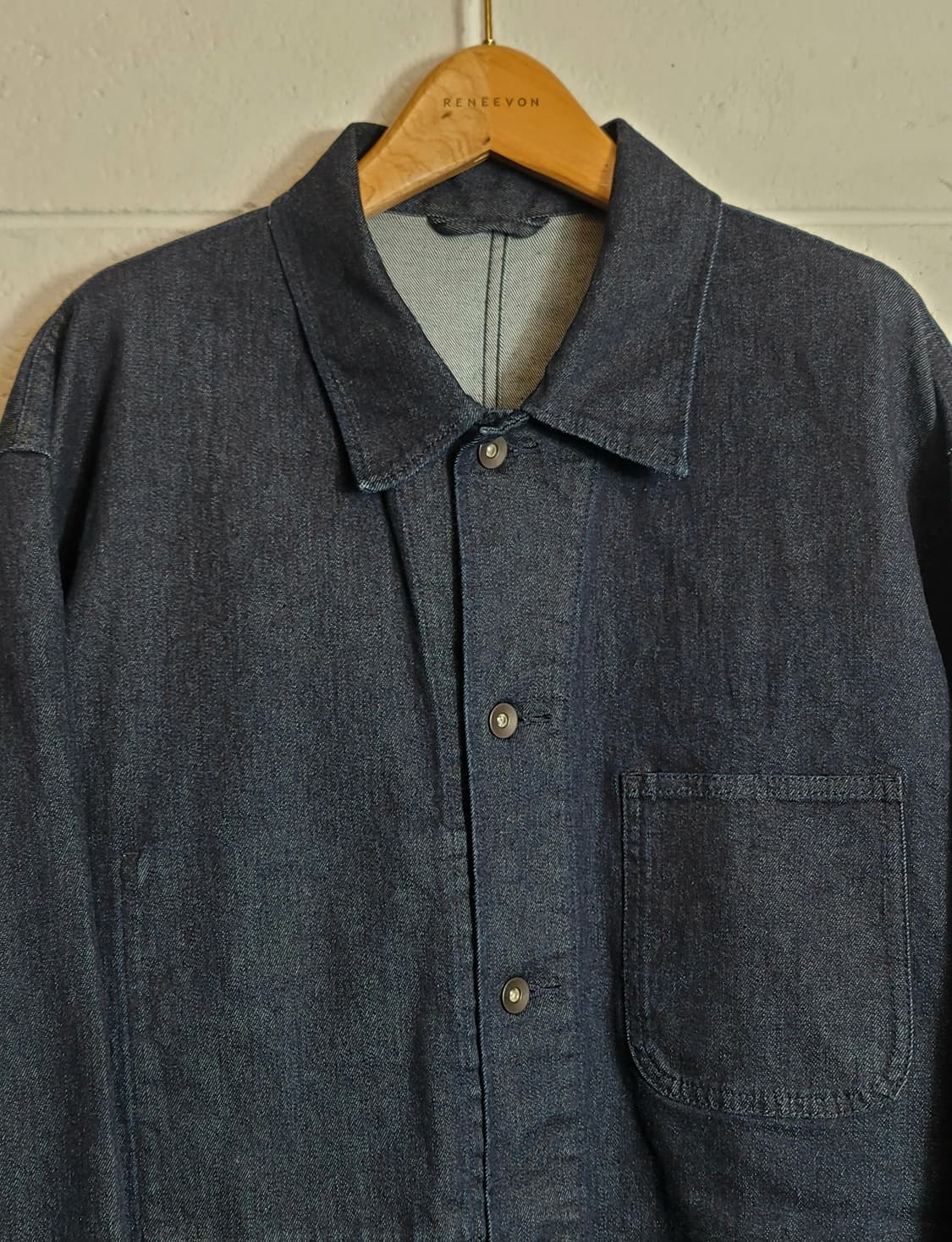 [미사용.새상품] 유니클로(일본판) 오버핏 데님 초어자켓 판매 상품이미지3