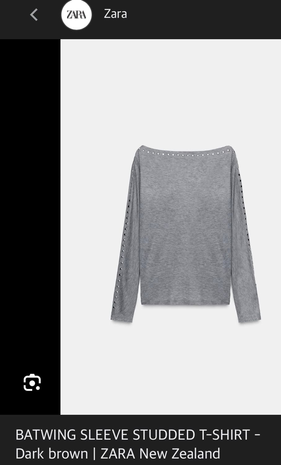 Zara 스터드 원오프숄더 티셔츠 상품이미지4