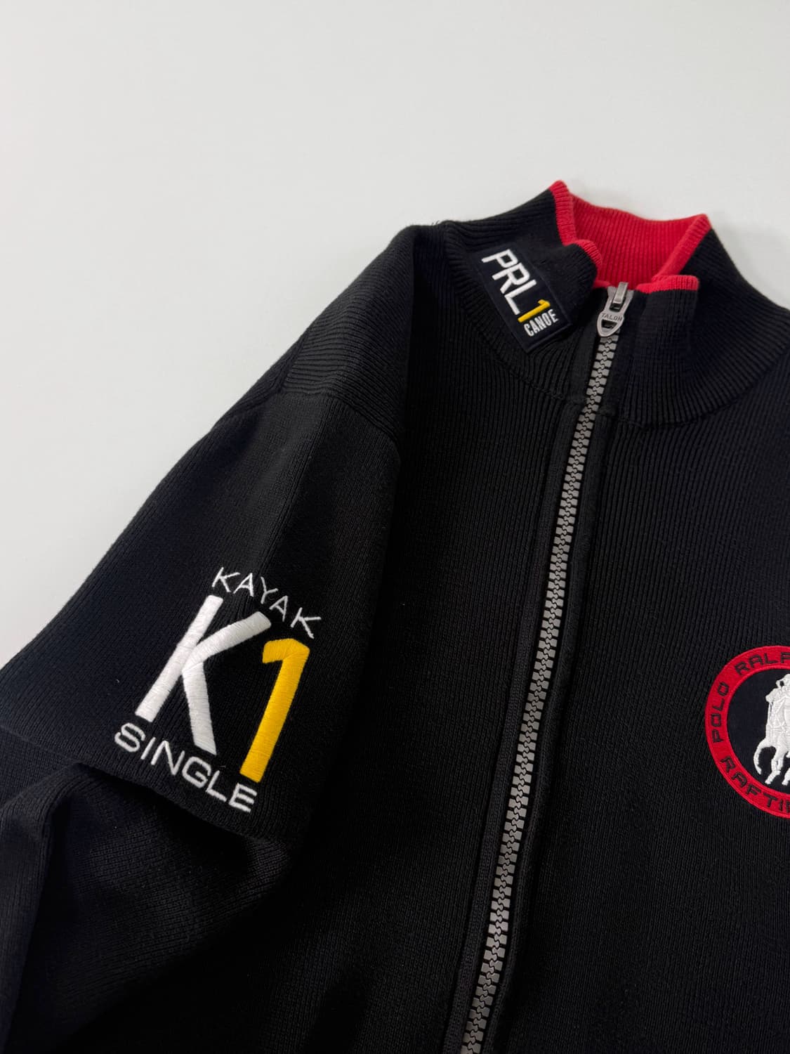 폴로 랄프로렌 루즈핏 빅포니 레이싱 투웨이 검빨 니트 집업 상품이미지4