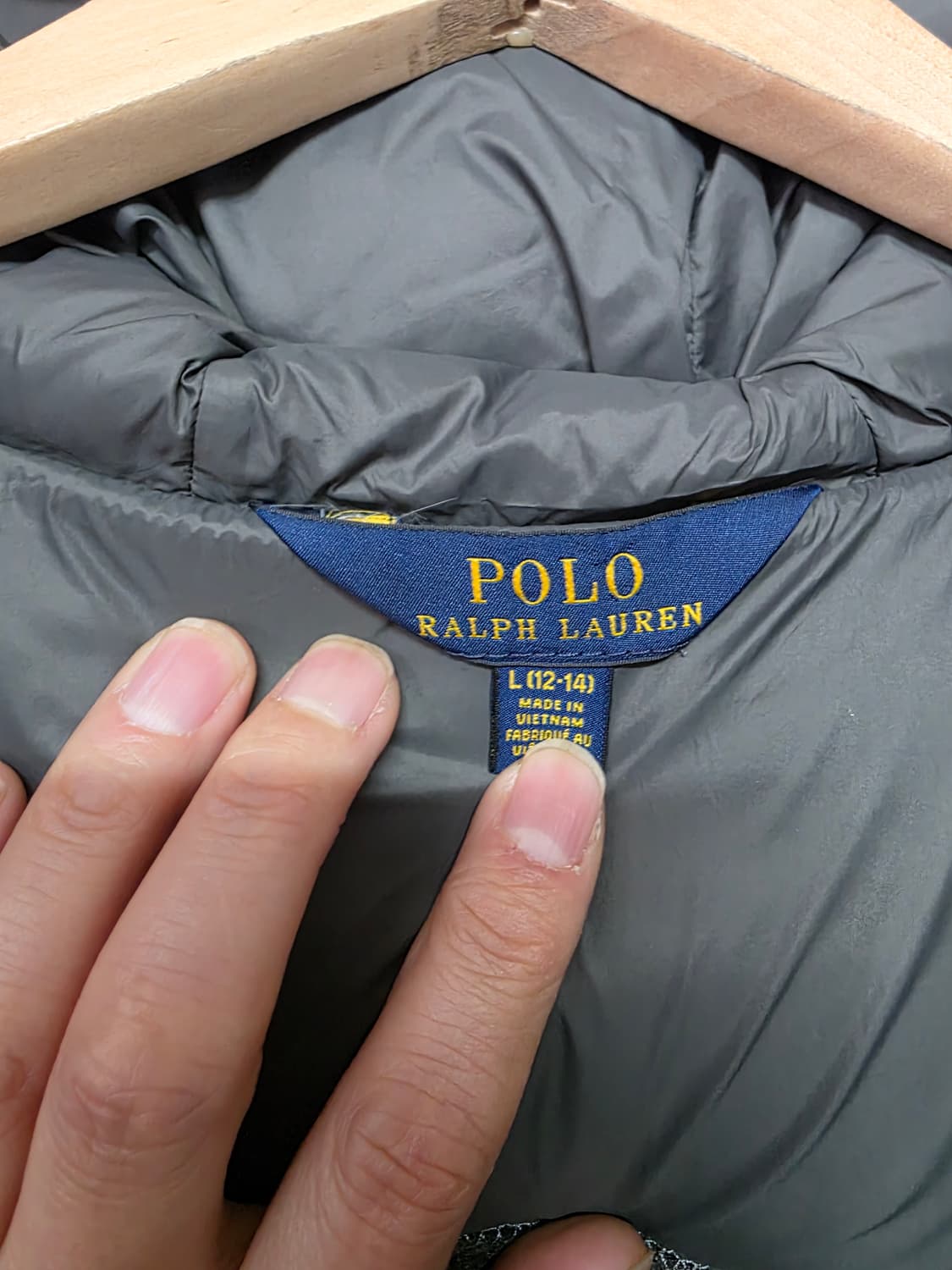 유아용 폴로 랄프로렌 후드 덕다운  롱패딩 그레이 12-14세 상품이미지4