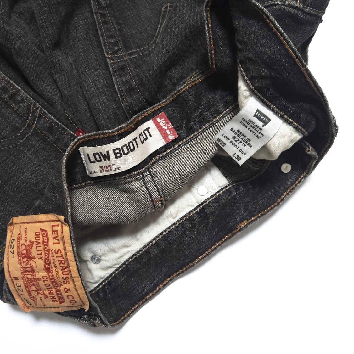 리바이스 527 로우 부츠컷 워싱 데님 팬츠 블랙 상품이미지7