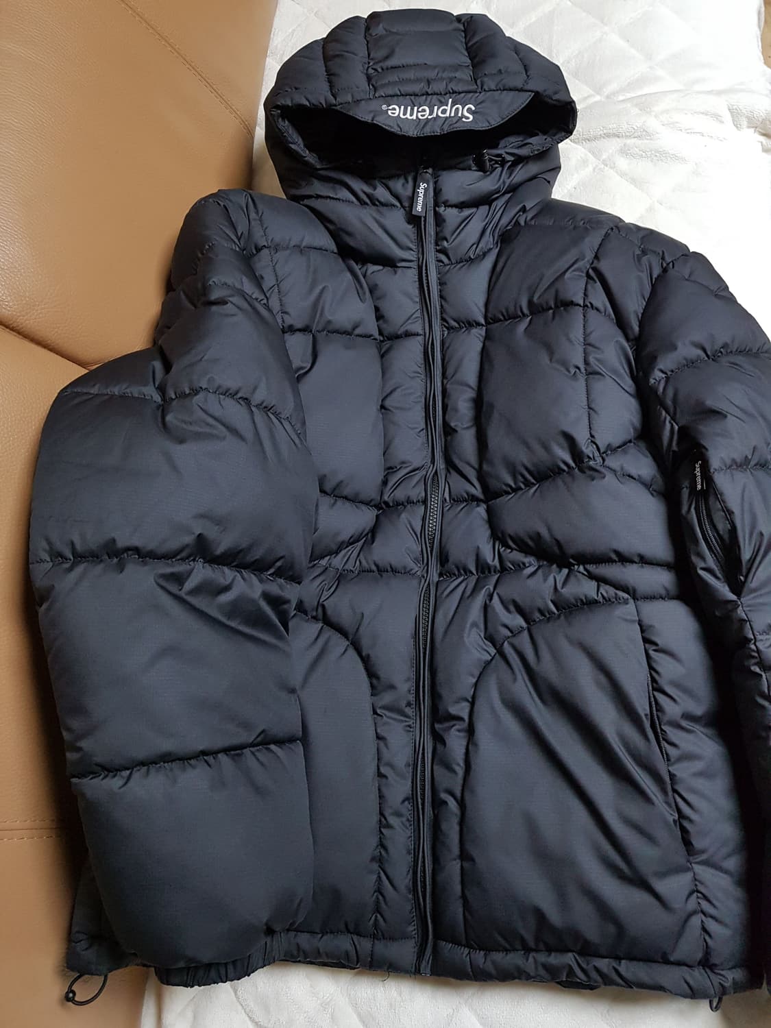 슈프림 와프 후드 퍼피 패딩 자켓 블랙 21FW 상품이미지1