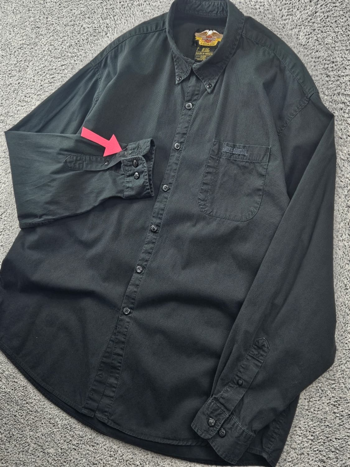 할리데이비슨 버튼다운 포켓 레터링 바이커 셔츠 ( XL ) / 11591 상품이미지6