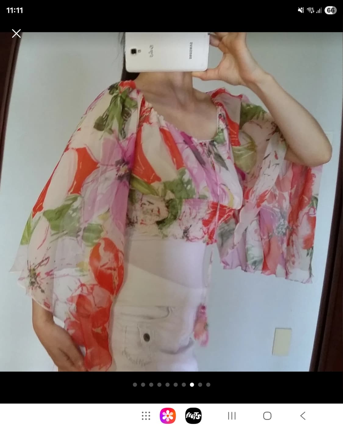 오브제 100% 실크 크롭 블라우스  상품이미지8