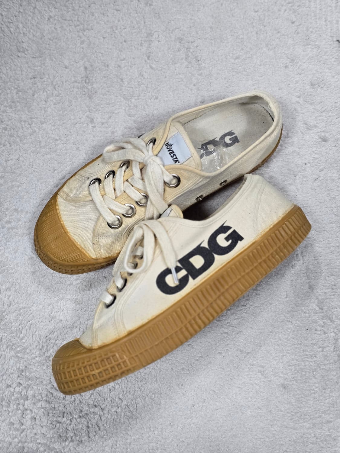꼼데가르송 X 노베스타 CDG 캔버스 스니커즈 아이보리 36사이즈 상품이미지1