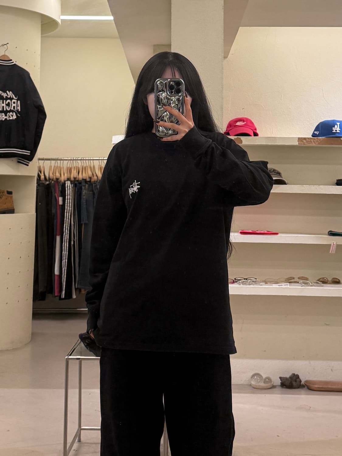 스투시 베이직 롱슬리브 블랙 U1489 상품이미지1