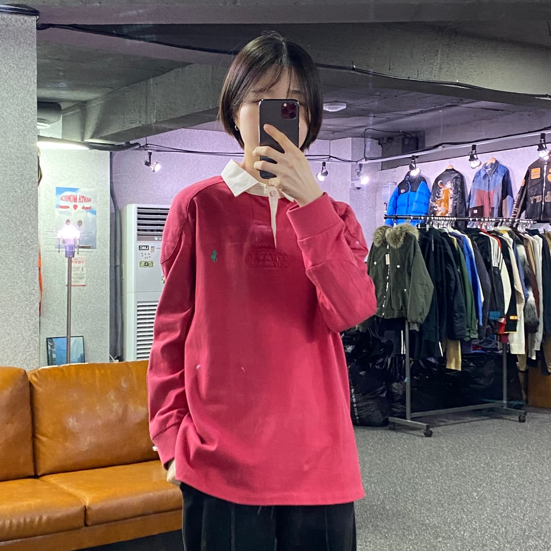 폴로 랄프로렌 커스텀핏 핑크 럭비티 B3964 상품이미지1