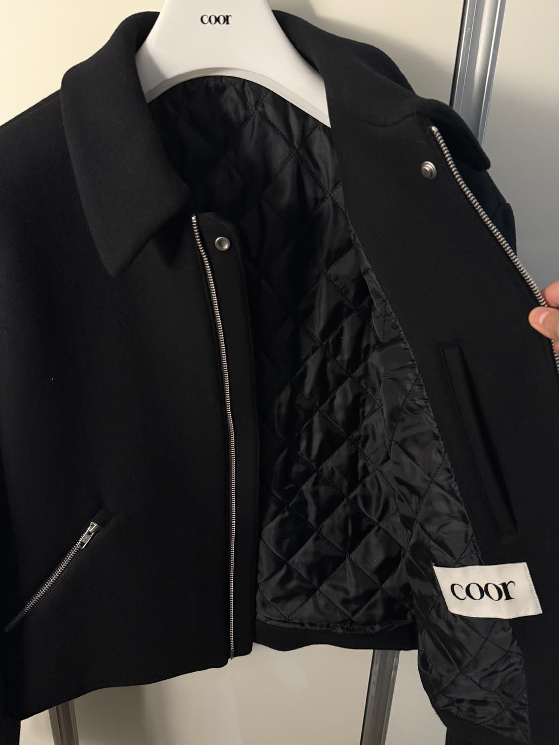 (새상품) 쿠어 더블 페이스 울 미니멀 멀티 집 자켓 (블랙) 상품이미지6