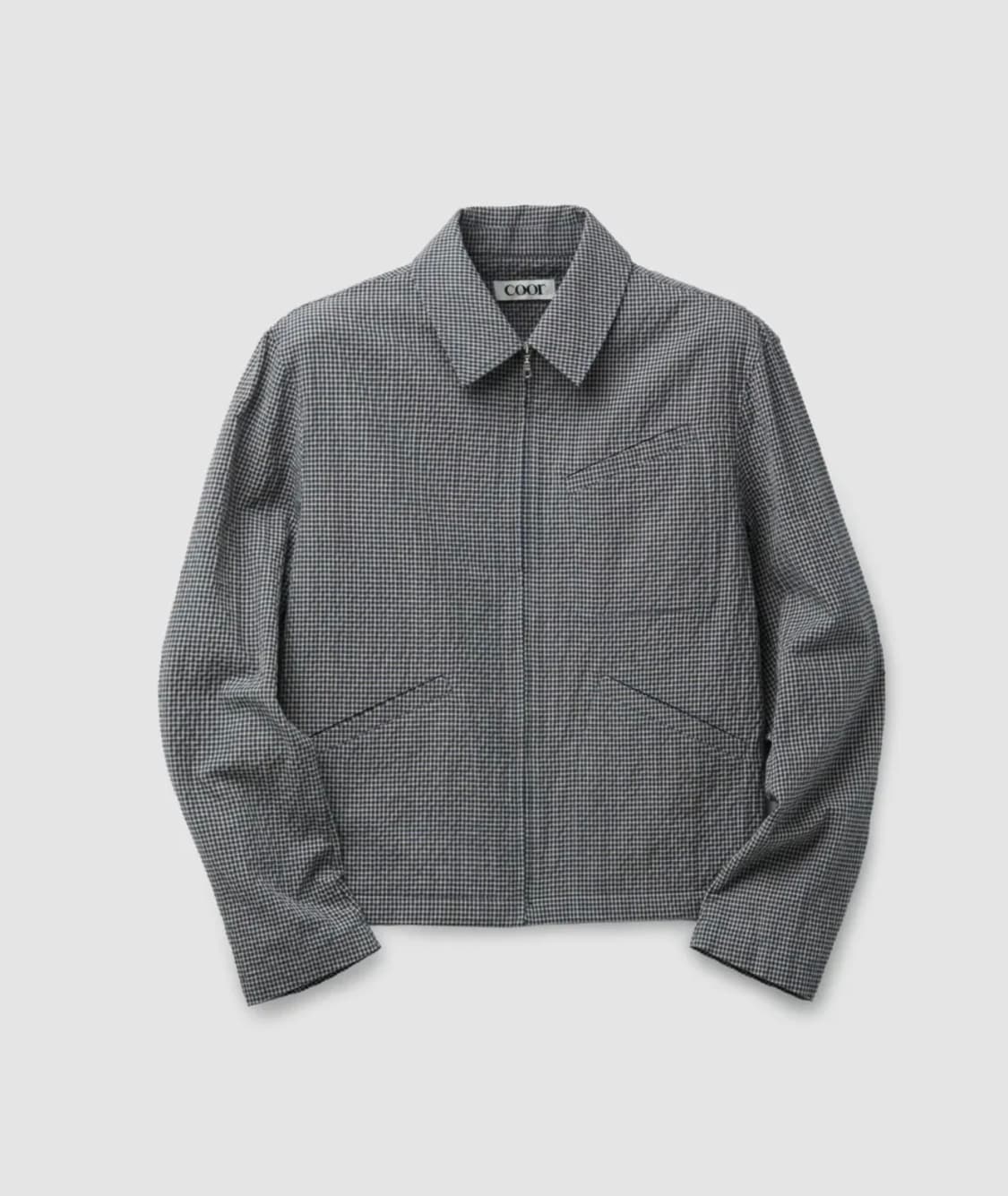 [쿠어] 마이크로 체크 셔츠 집업 XL 상품이미지4