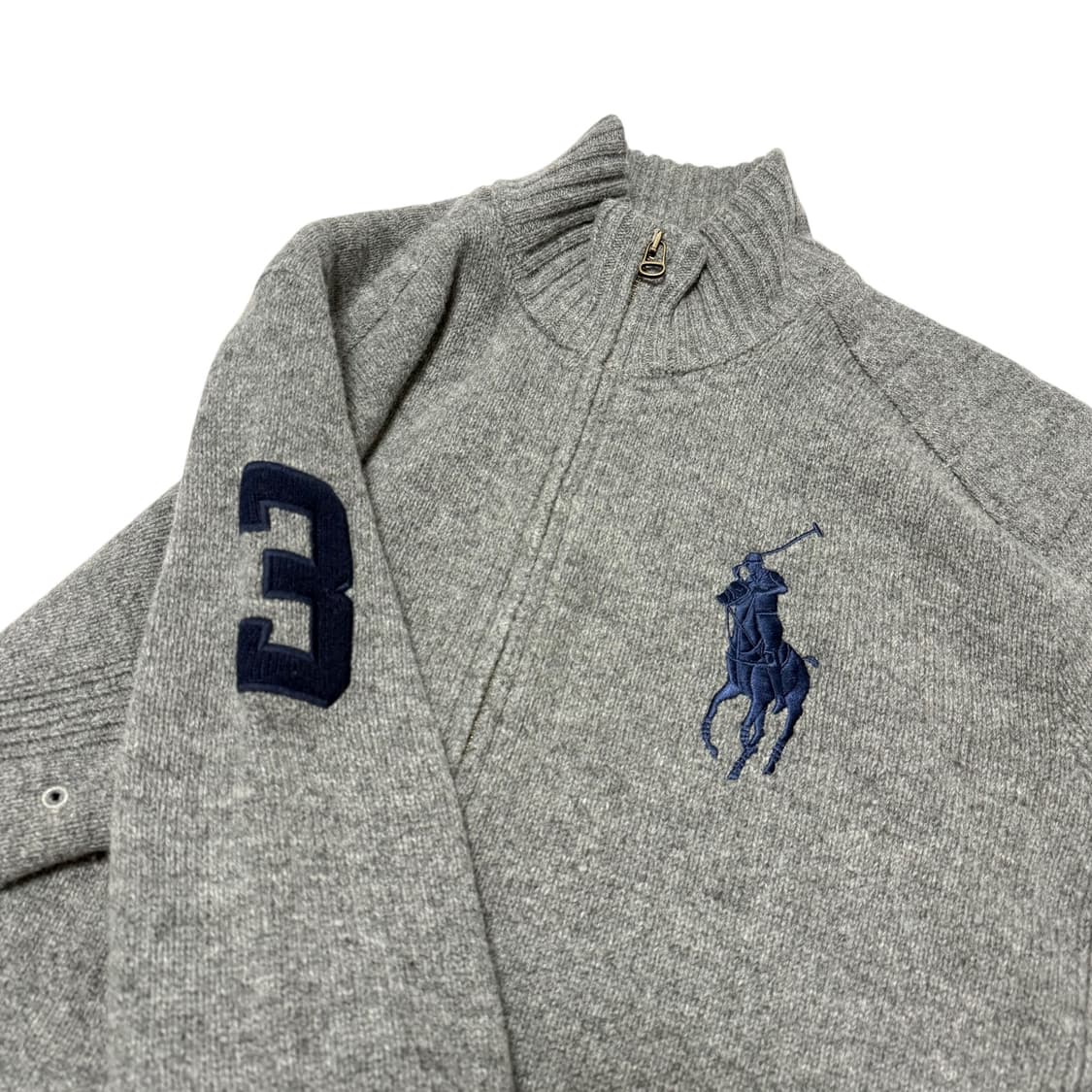 폴로 랄프로렌 그레이 투웨이 빅포니 니트집업 상품이미지4