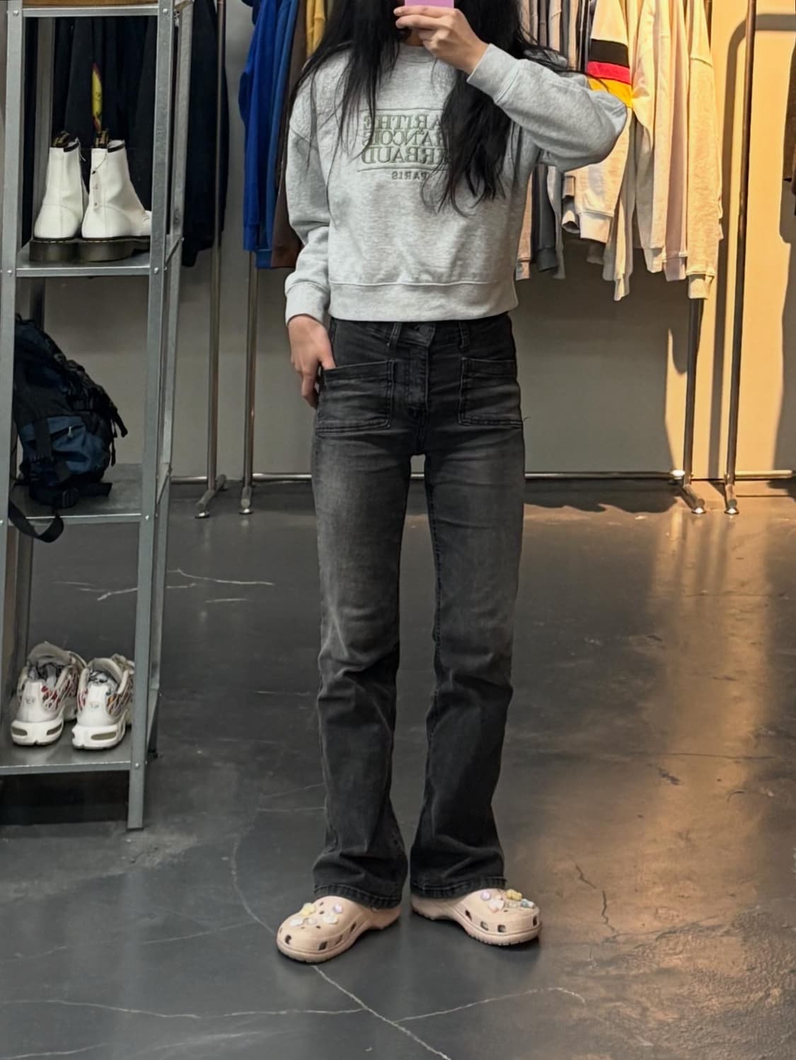 마리떼 프랑소와저버 클래식로고 크롭 맨투맨 A2803 상품이미지1