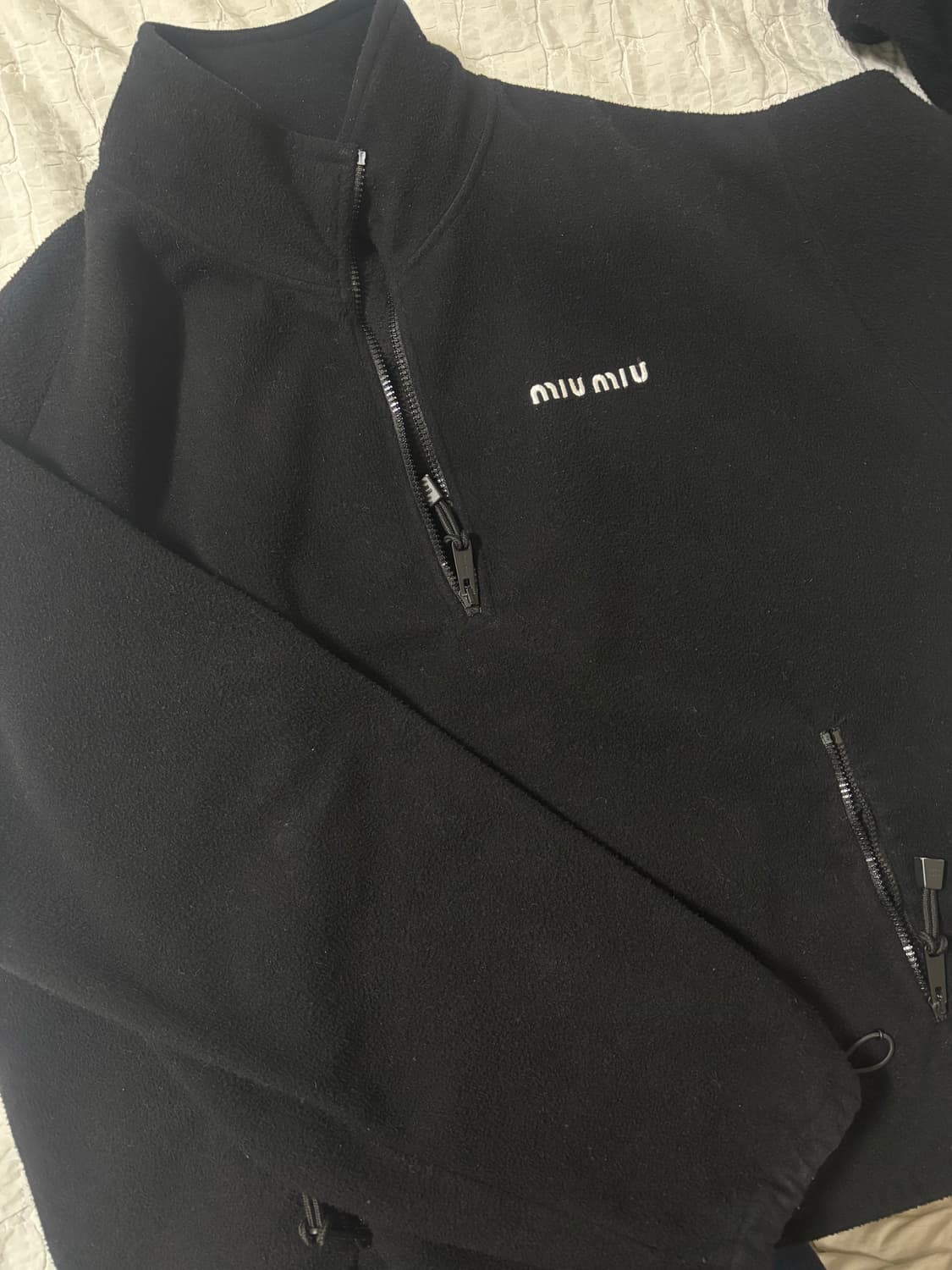 Miumiu 미우미우 하프 플리스 집업 네이비 S (정품) 상품이미지5