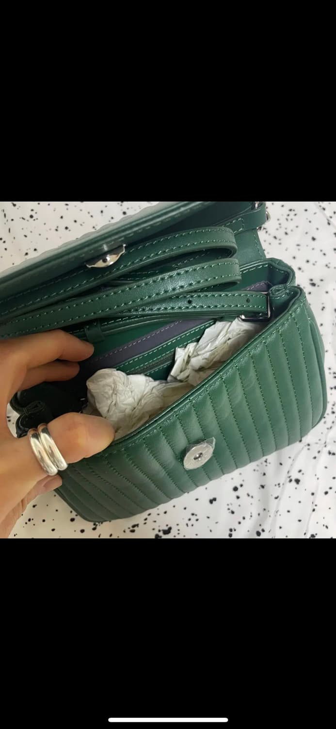 [새상품] 앤클라인 그린 가죽 핸드백 미니백 상품이미지3