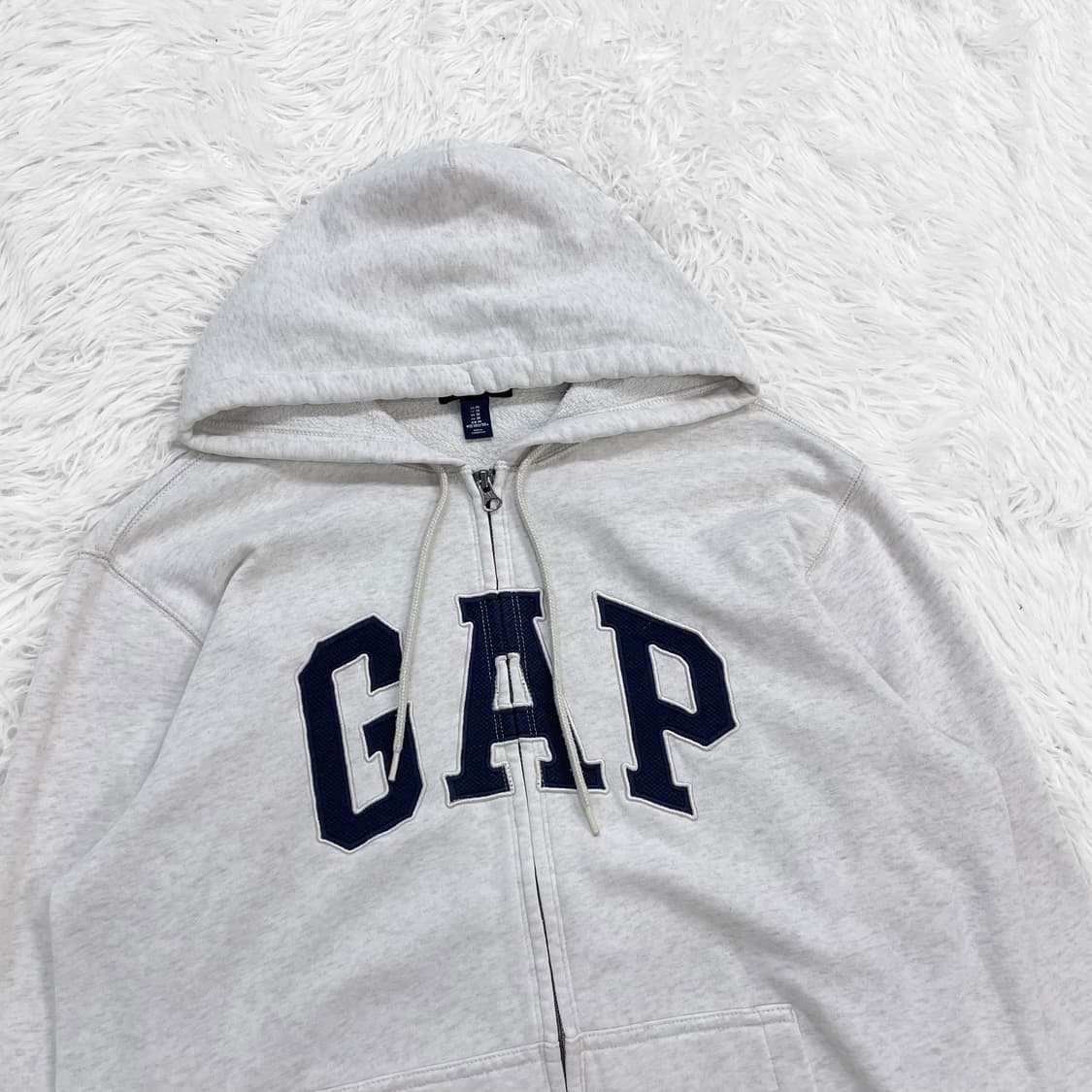 갭 Gap 스펠 로고 후드집업 멜란지 그레이 상품이미지3