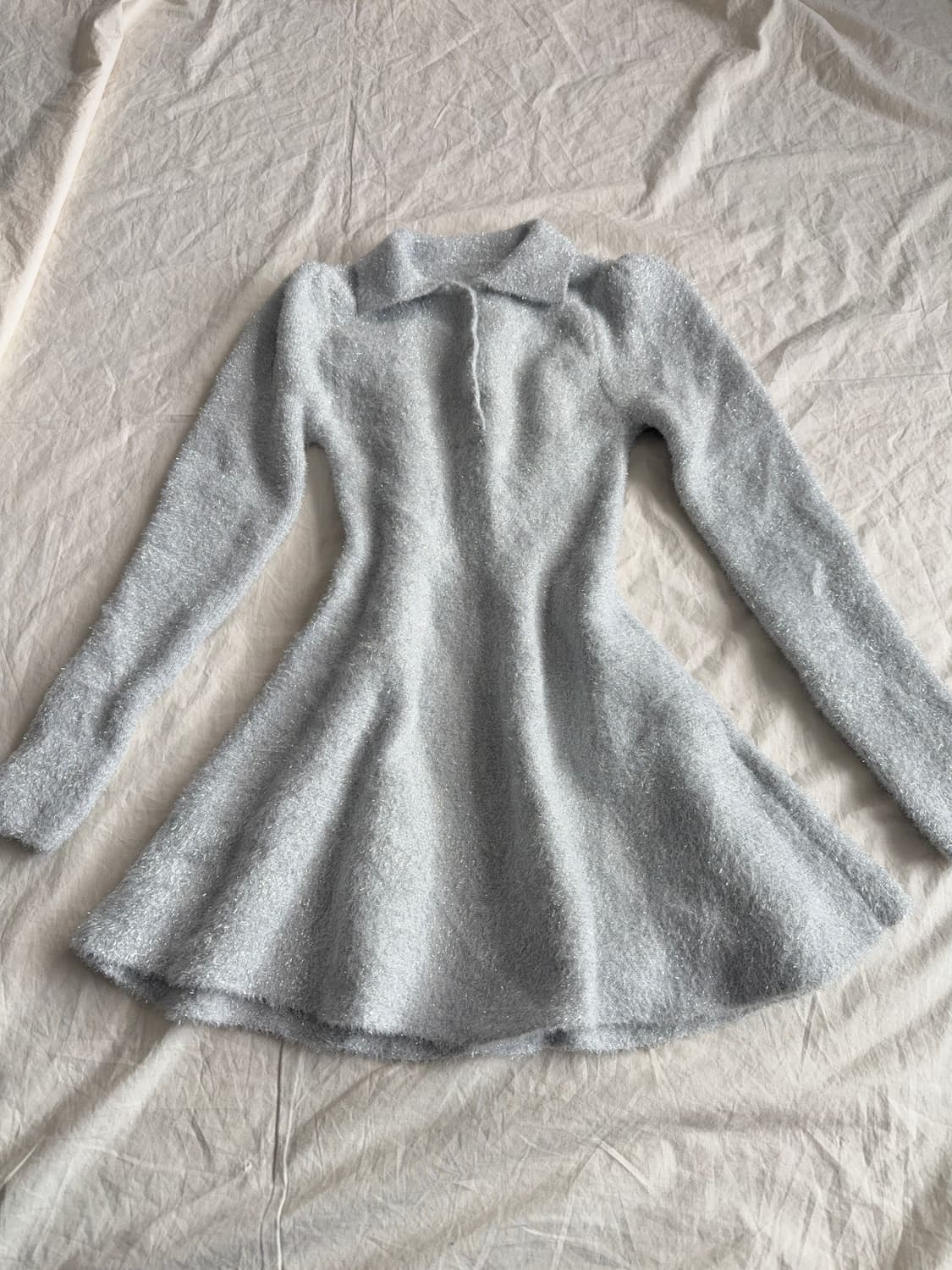 스카이블루그레이 폭닥 러블리 니트 원피스 상품이미지1