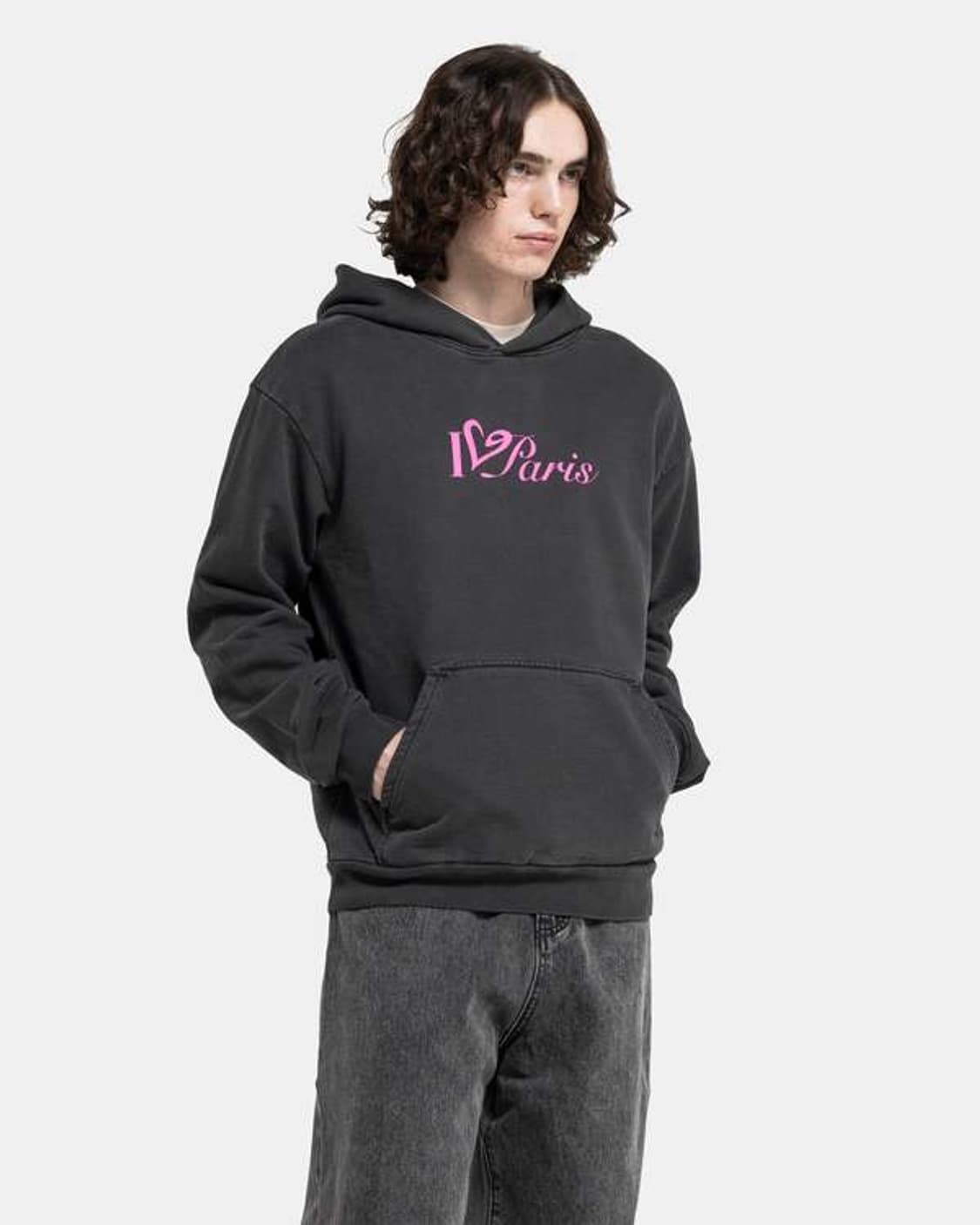 paris faded black hoodie 후드티 L 상품이미지6