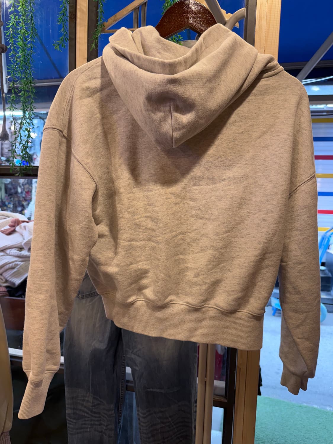 예일 멜란지 크롭 후드집업 상품이미지4