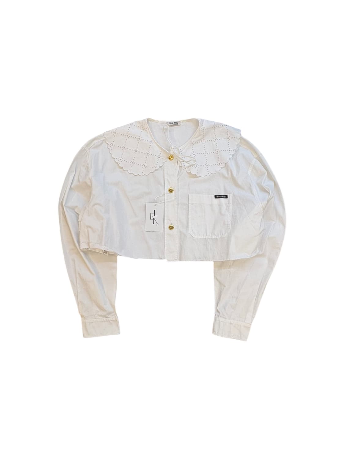 미우미우 크롭 코튼 셔츠 상품이미지1