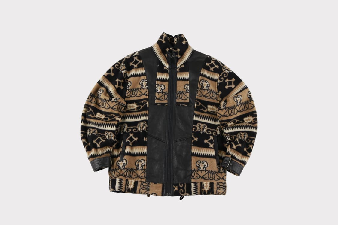[L] 빈티지 램스킨 에스닉 패턴 플리스 자켓 상품이미지1