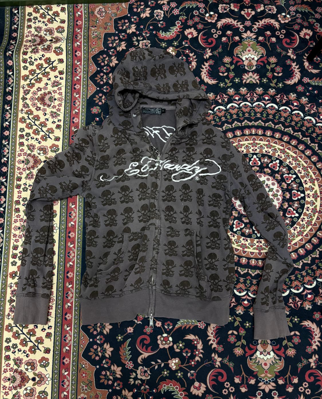 ed hardy 에드하디 해골 프린팅 후드집업 상품이미지1