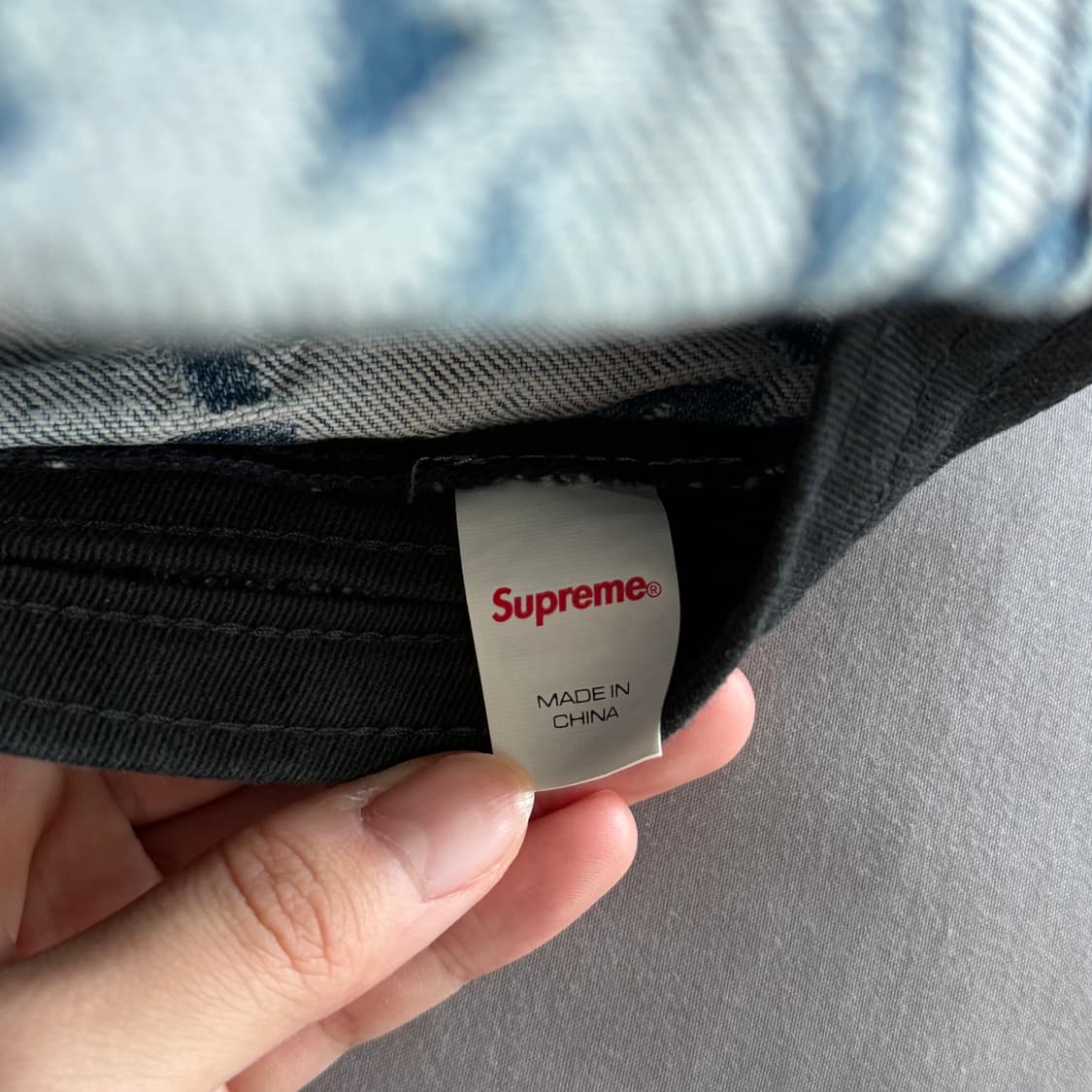 supreme 팻 팁 자카드 데님 캠프캡 블루 상품이미지4