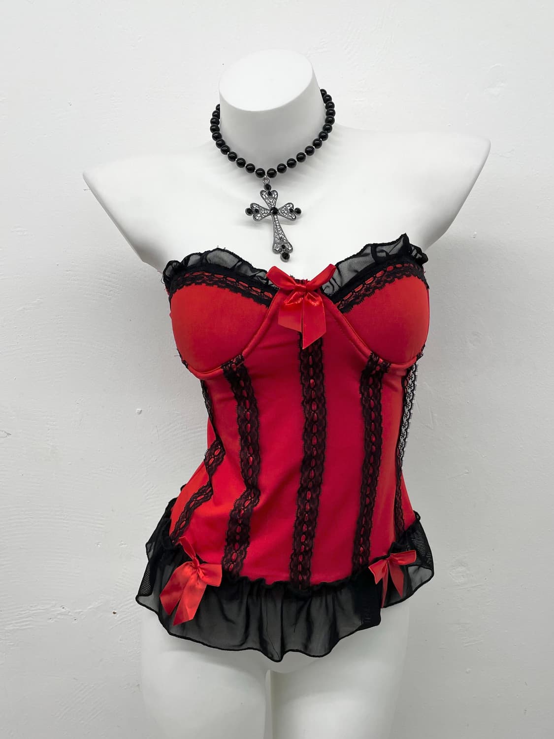 발렌타인 레이스 리본 코르셋 상품이미지1