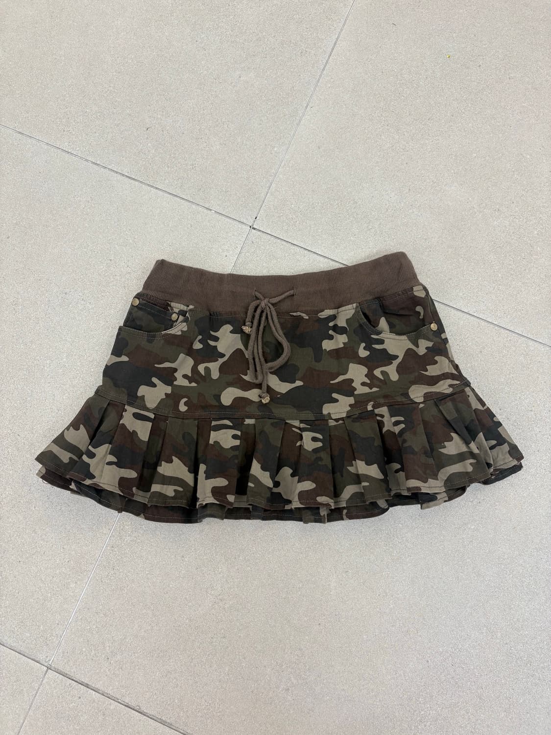 카모 밴딩 반플리츠 캉캉 스커트 상품이미지1