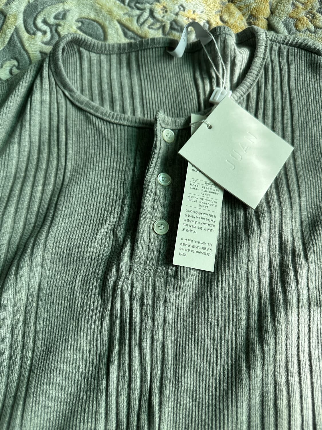 새상품) 주앙옴므 헨리넥 롱슬리브 세트 M 사이즈 팝니다. 상품이미지4