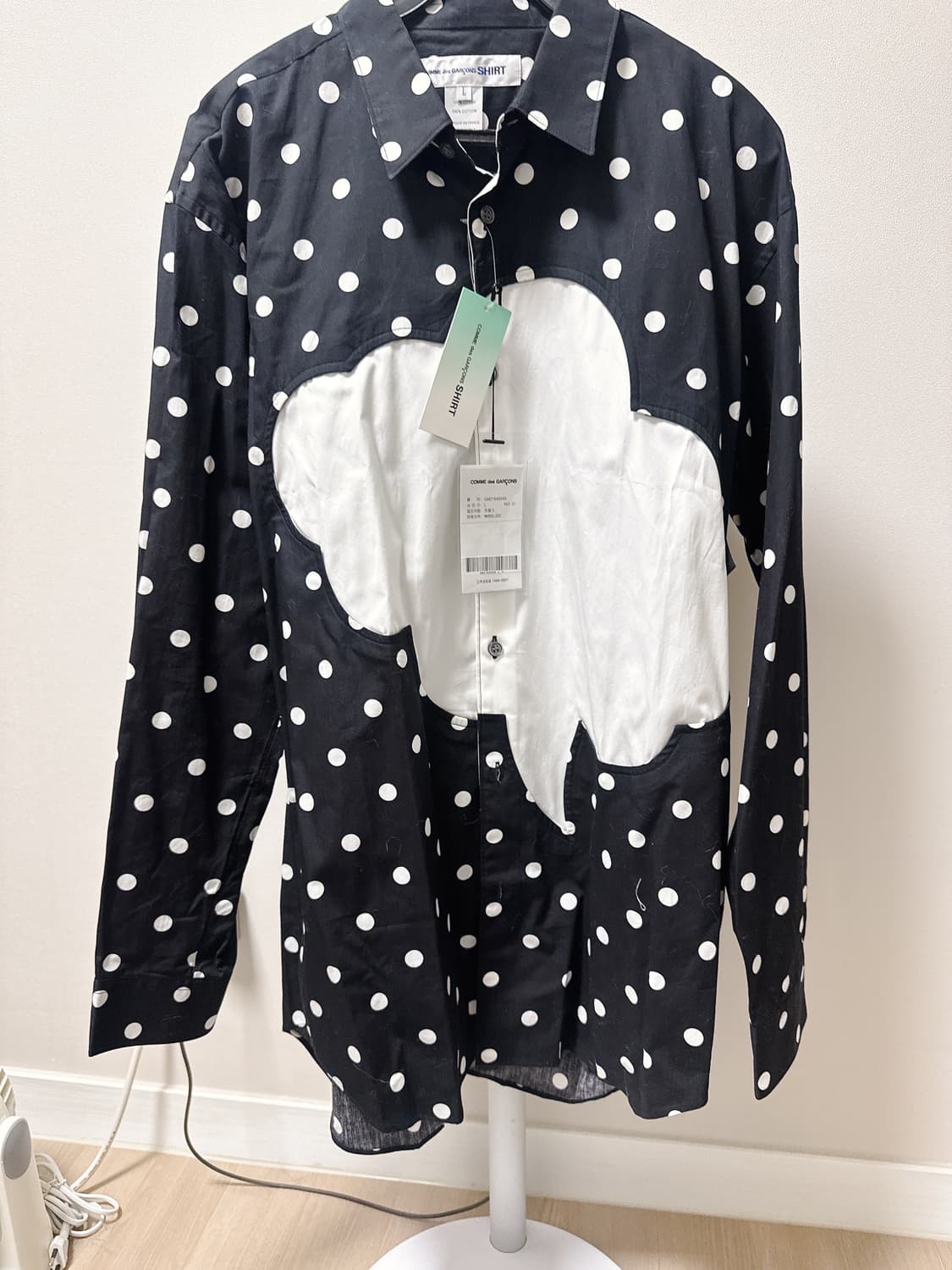 새상품 꼼데가르송 폴카 도트 셔츠 L 상품이미지1