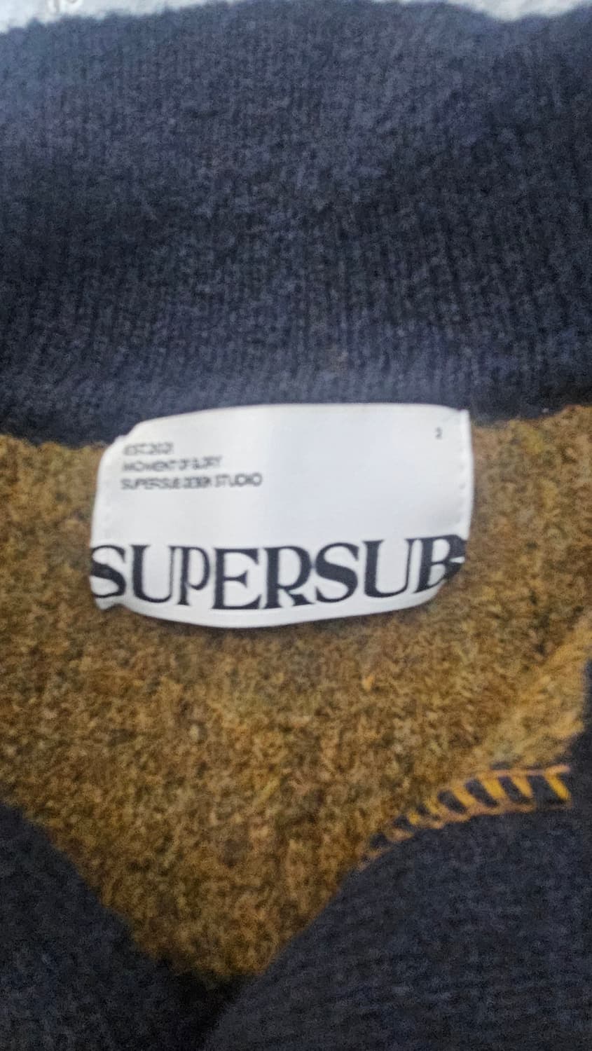 [m]슈퍼서브 스트라이프 카라 니트 브라운 상품이미지3