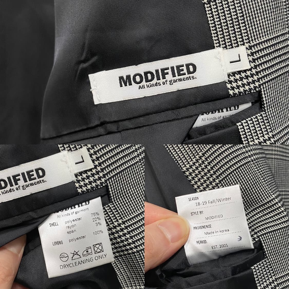 모디파이드 글랜체크 더블 블레이저 상품이미지8