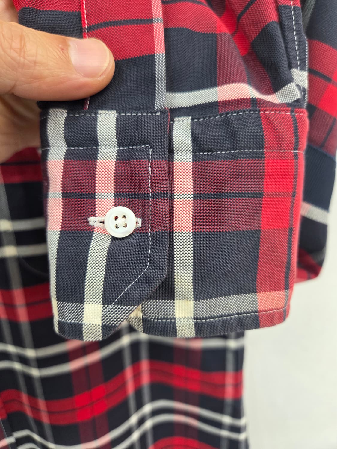 2사이즈 톰브라운 레드 체크 셔츠 암밴드 남성용 상품이미지6