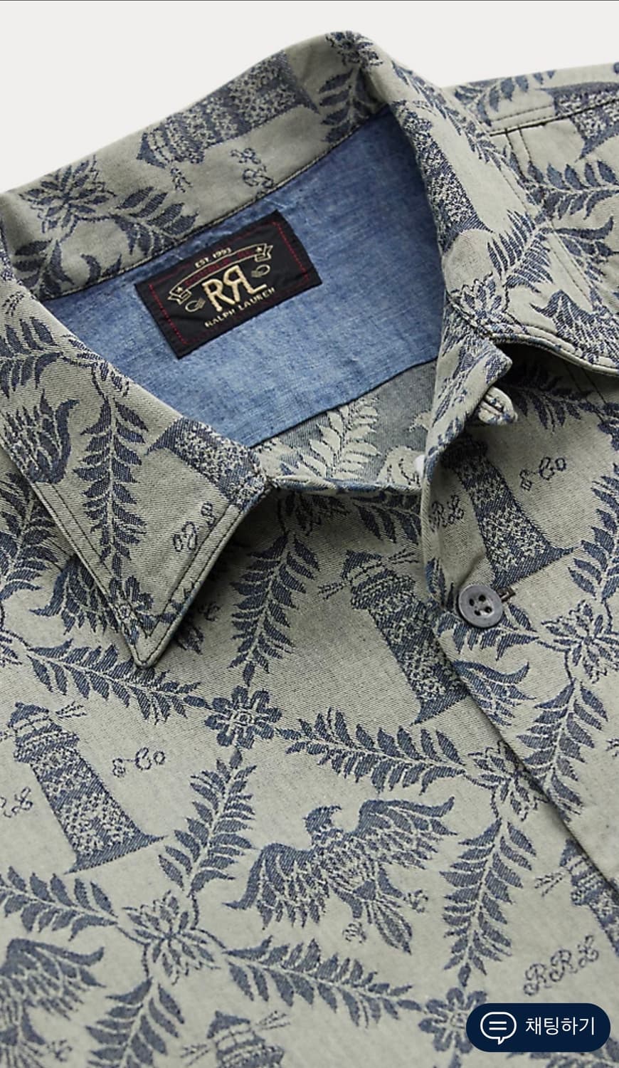 RRL 인디고 자카드 데님 캠프셔츠 L 새상품 상품이미지3