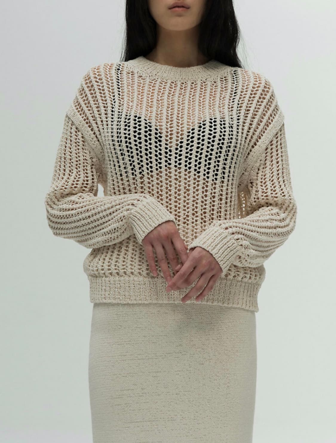 아모멘토 크로셰 풀오버 amomento crochet pullover 상품이미지1