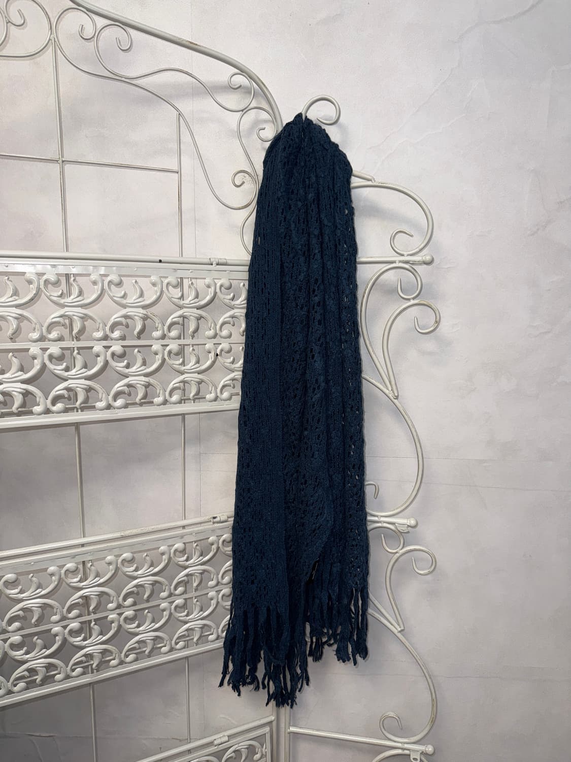 Mila Schön navy grunge net knit muffler 상품이미지4