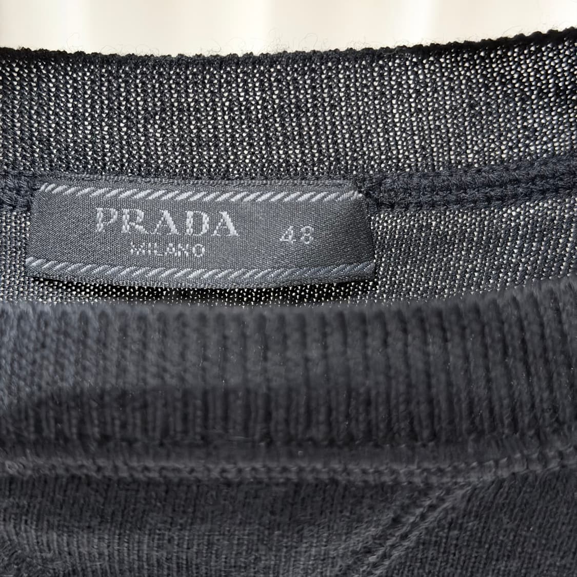 (S/48) / 프라다 로고 크루넥 반팔 니트 상품이미지5