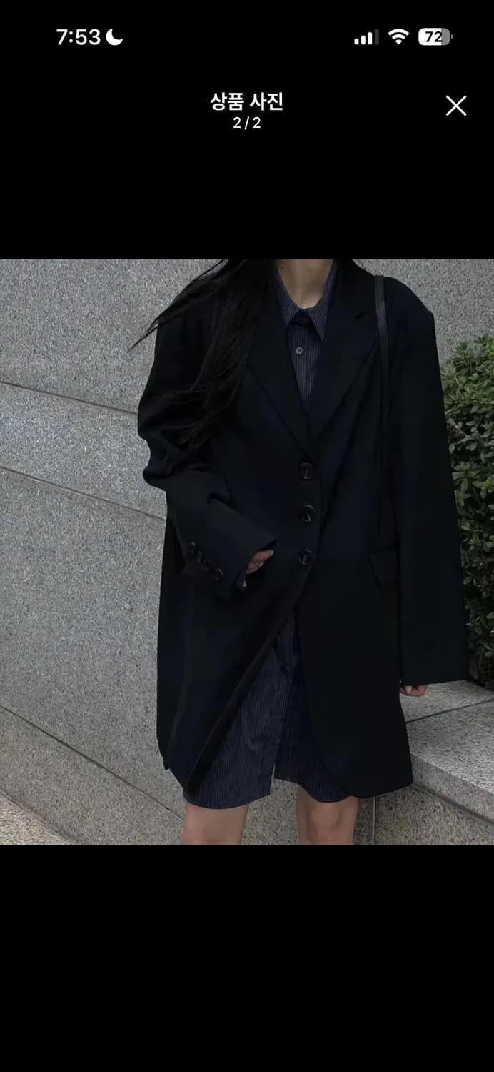 트리밍버드 오버핏 싱글 자켓 블랙 상품이미지2