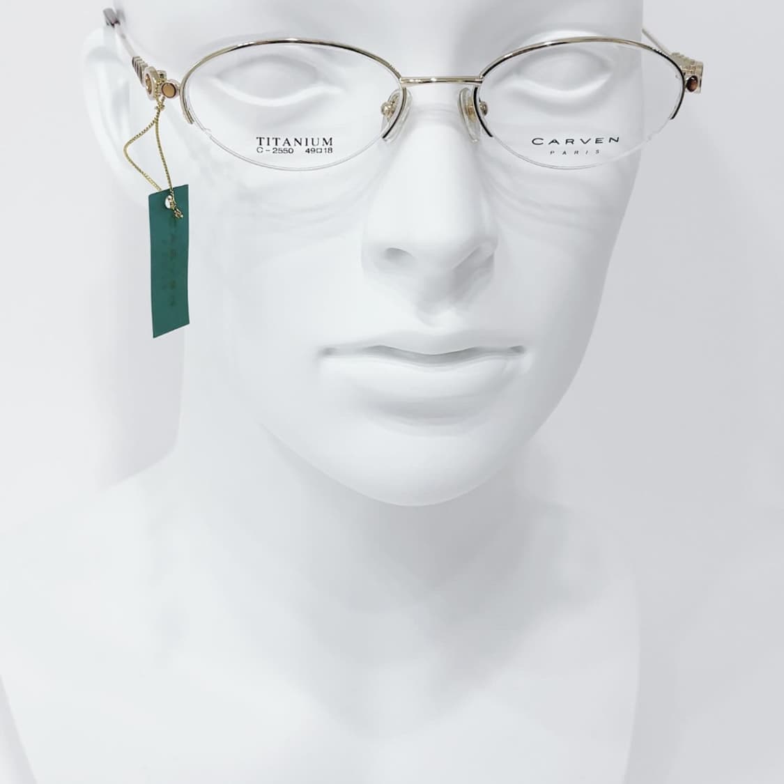 키지클럽 CARVEN 골드 링 오렌지 스톤 반무테 데드스탁 빈티지안경 상품이미지6