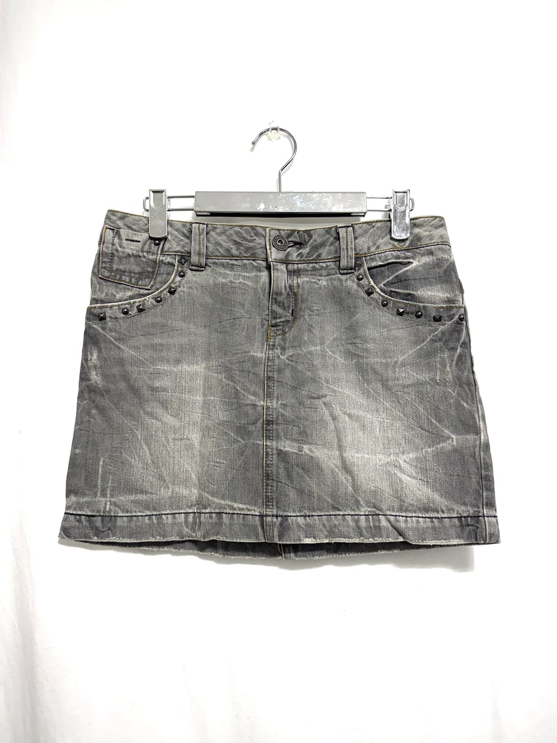 Light gray washed mini skirt 상품이미지1