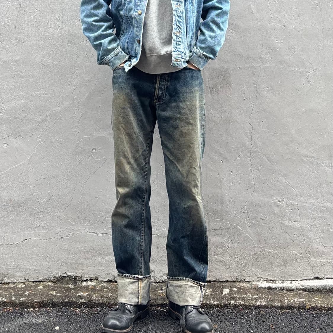 일본 sewing chop 신치백 셀비지 데님 팬츠 상품이미지2