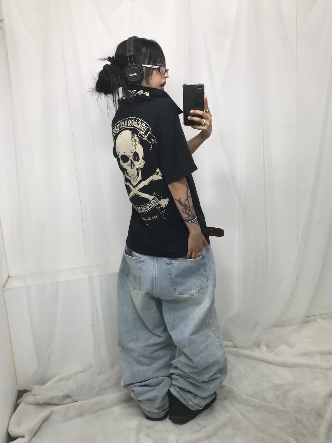 < Vanson Leathers Skull PK T-shirt > 상품이미지5
