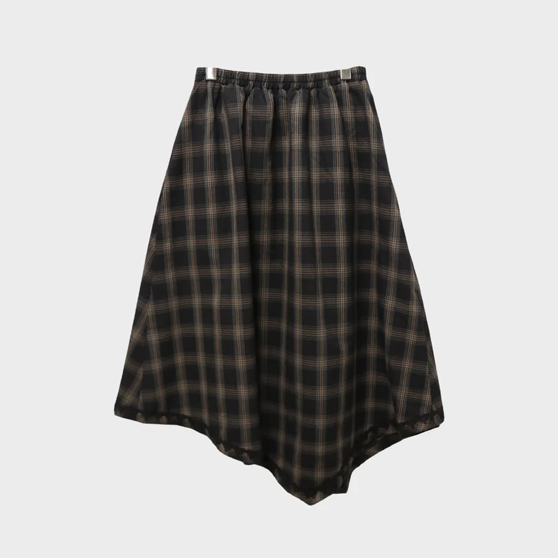 액시즈 팜 체크 언발 버클 롱 스커트 62440 상품이미지2