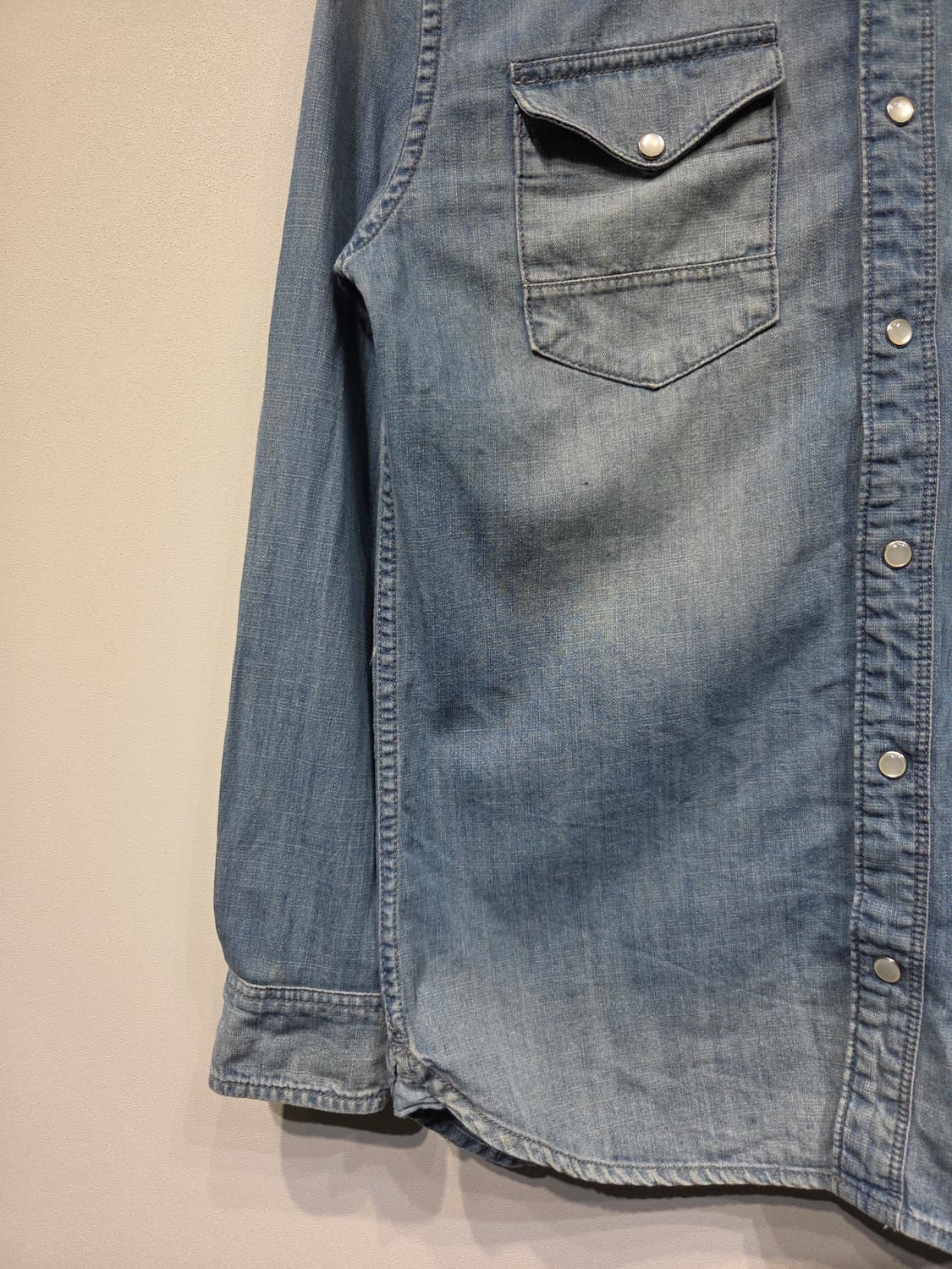 타미힐피거 웨스턴 워싱 데님 셔츠 청남방 상품이미지4